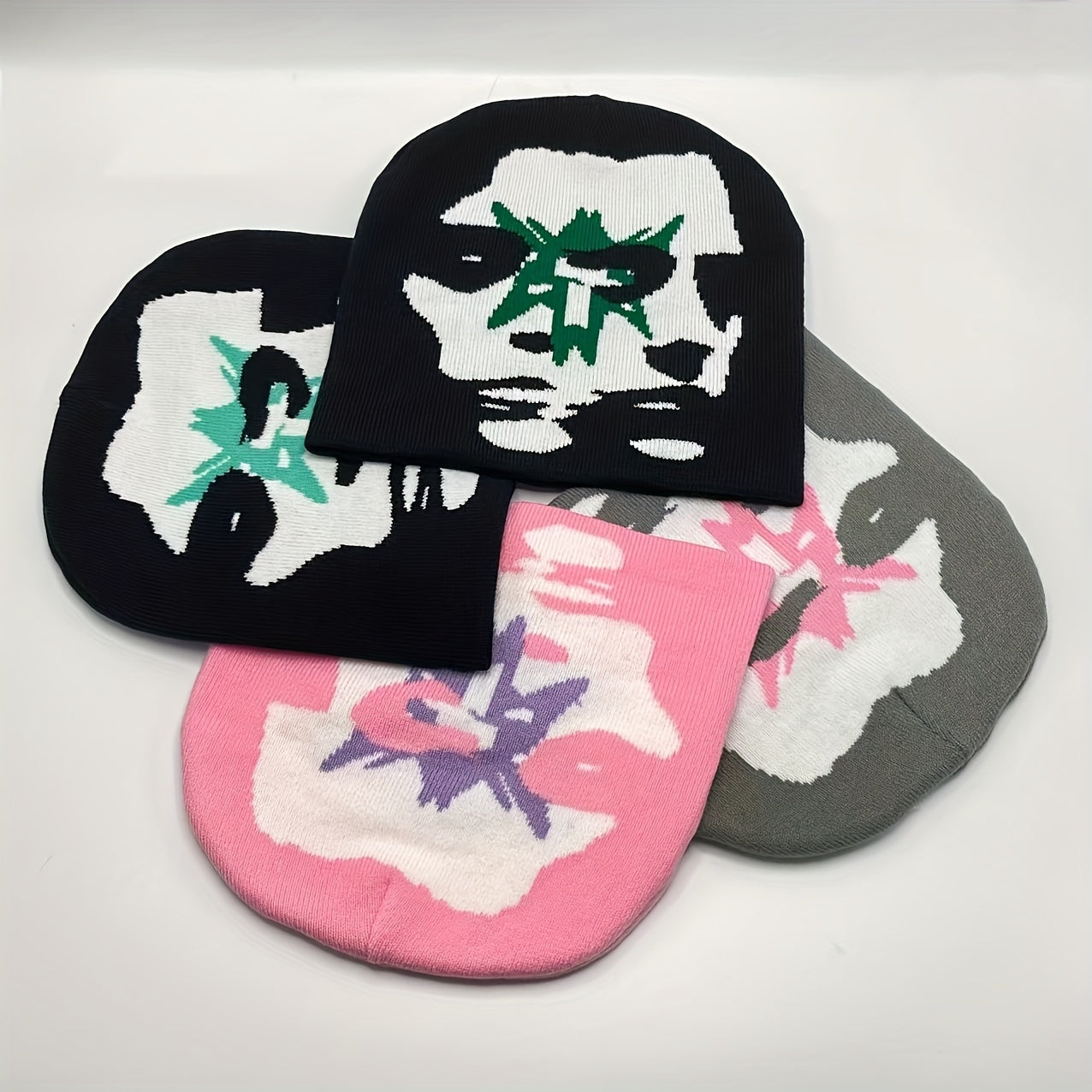 Stylish Jacquard Knit Beanie - Two-Tone Design | Perfect for Casual Wear, Y2K Retro Style | Ideal Gift Choice