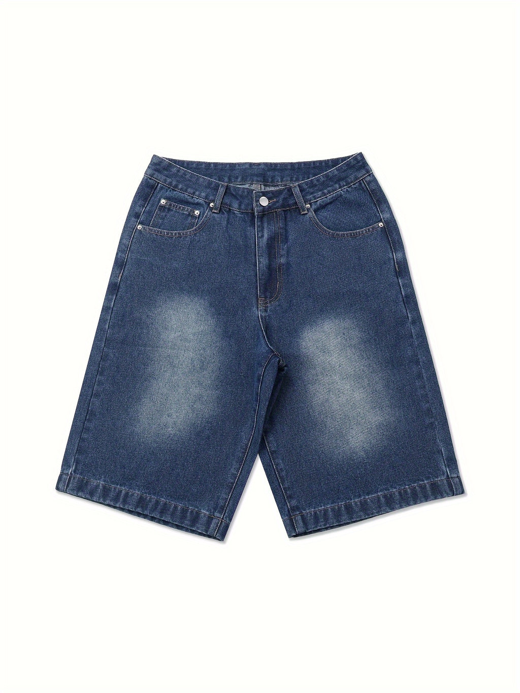 Men's Non-Stretch Denim jorts - Mid-Rise Relaxed Fit.