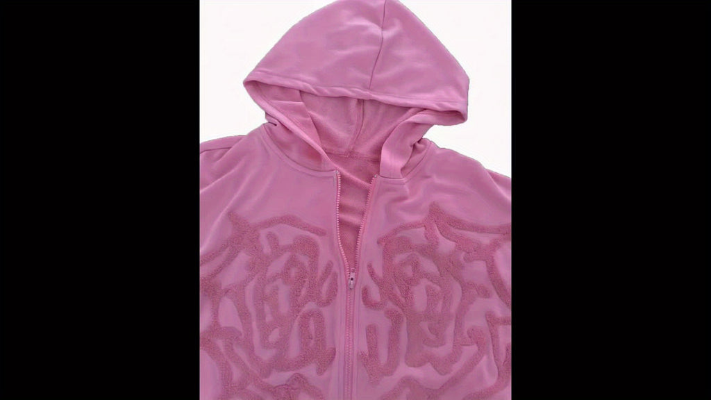 Men's Hooded Sweatshirt with dragon Letter Embroidery,