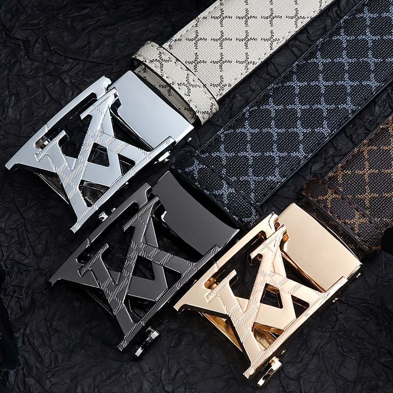 LV Men'S Fashion Belt | Classic Letter Design.