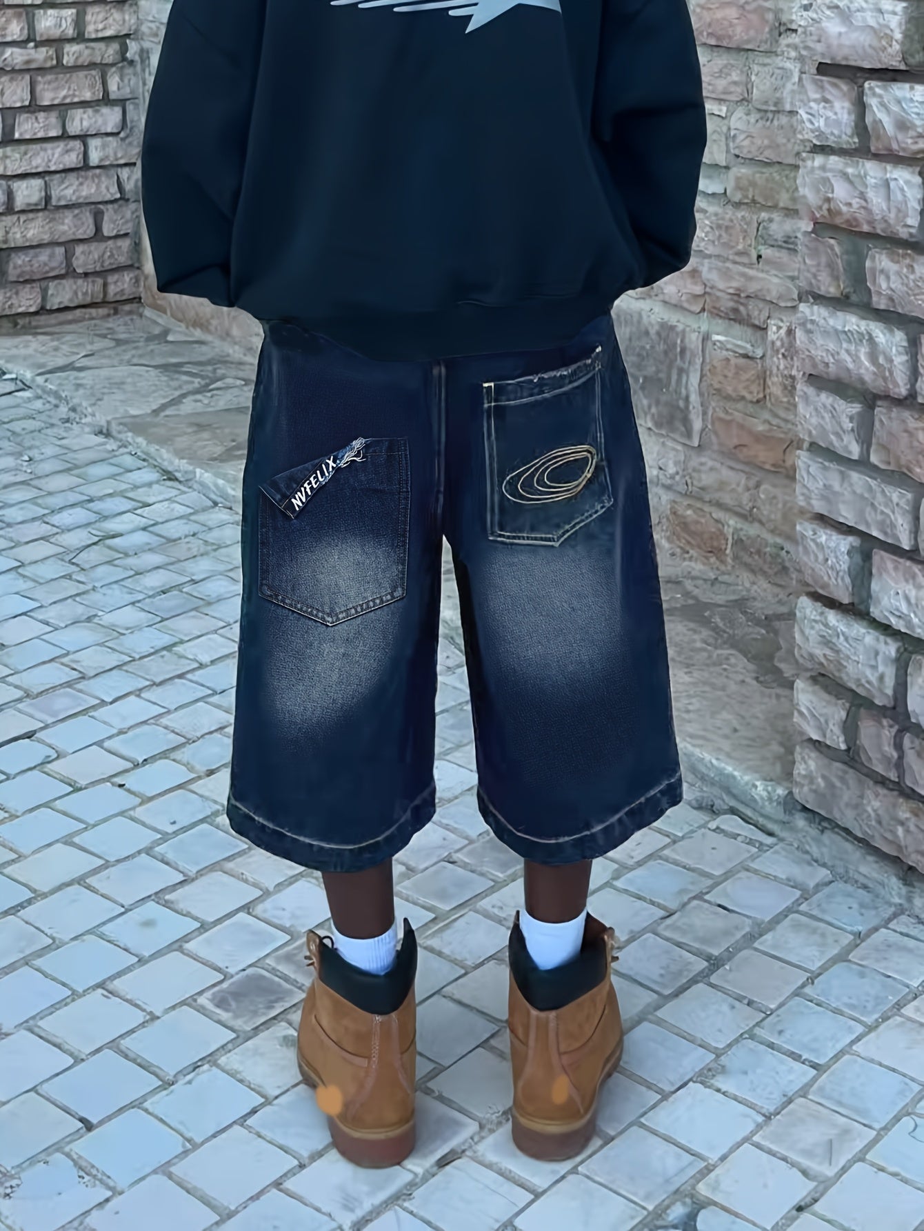 Men's Non-Stretch Denim jorts - Mid-Rise Relaxed Fit.