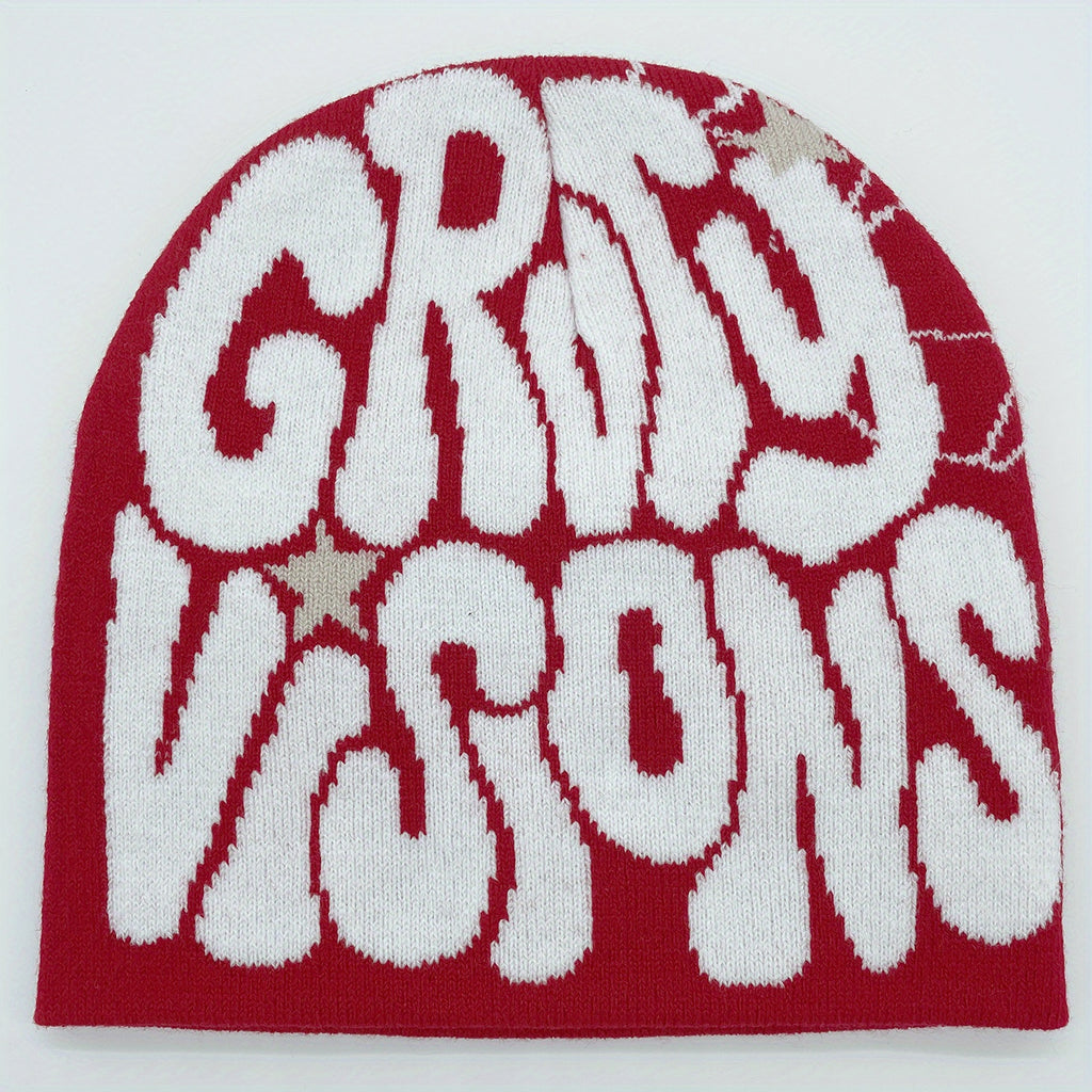 1pc Beanie Hat with graffiti style design.