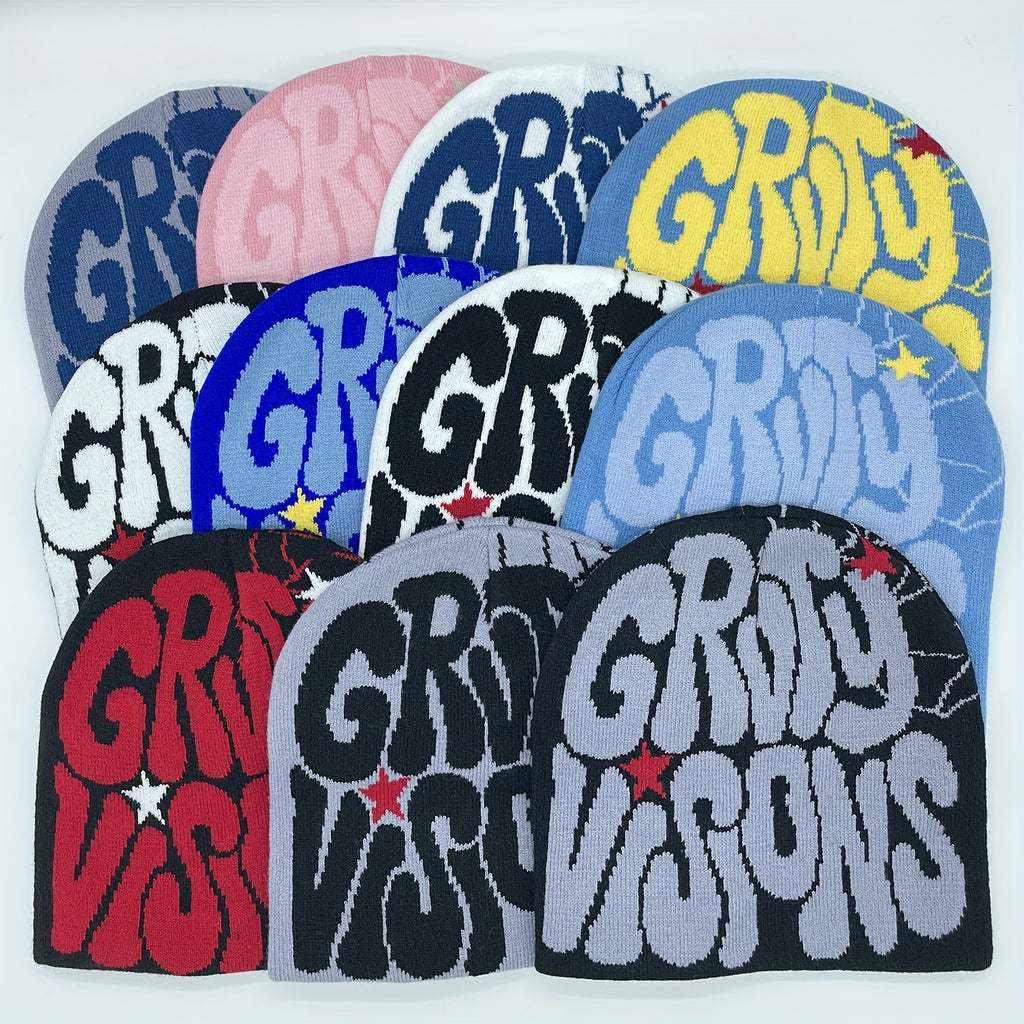 1pc Beanie Hat with graffiti style design.