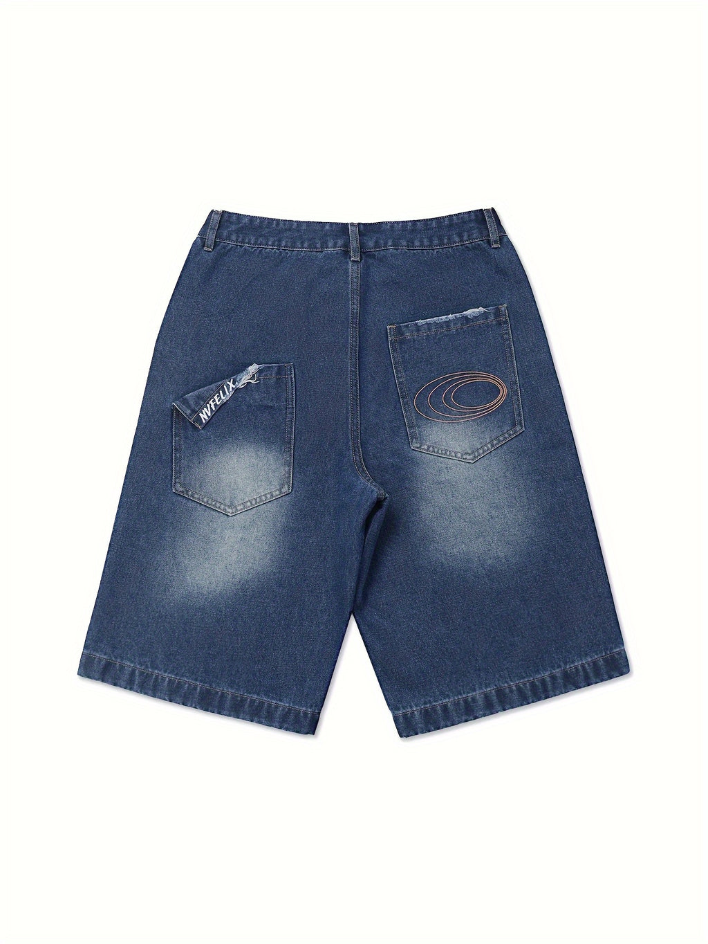 Men's Non-Stretch Denim jorts - Mid-Rise Relaxed Fit.