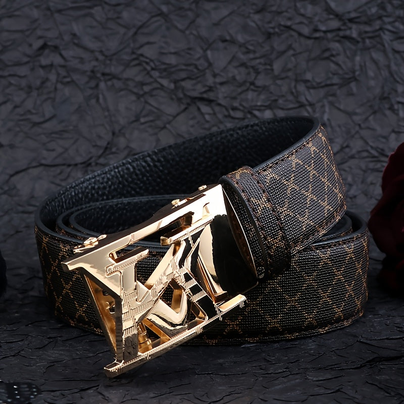 LV Men'S Fashion Belt | Classic Letter Design.
