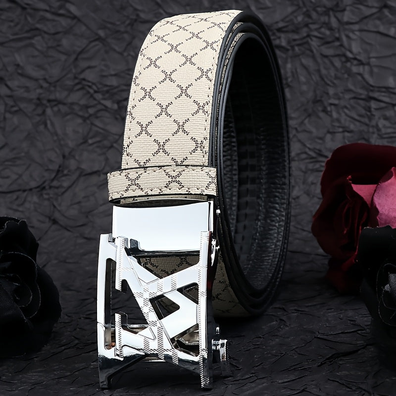 LV Men'S Fashion Belt | Classic Letter Design.