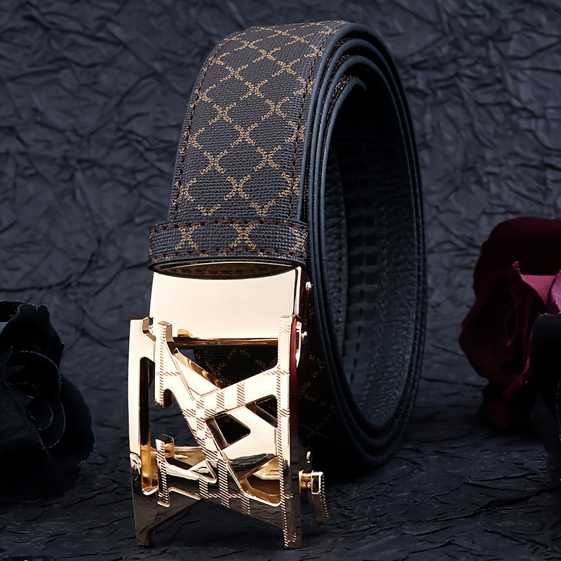 LV Men'S Fashion Belt | Classic Letter Design.