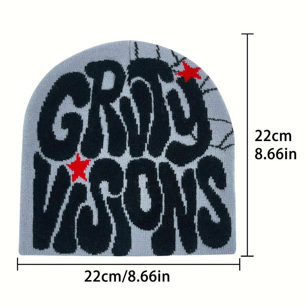 1pc Beanie Hat with graffiti style design.