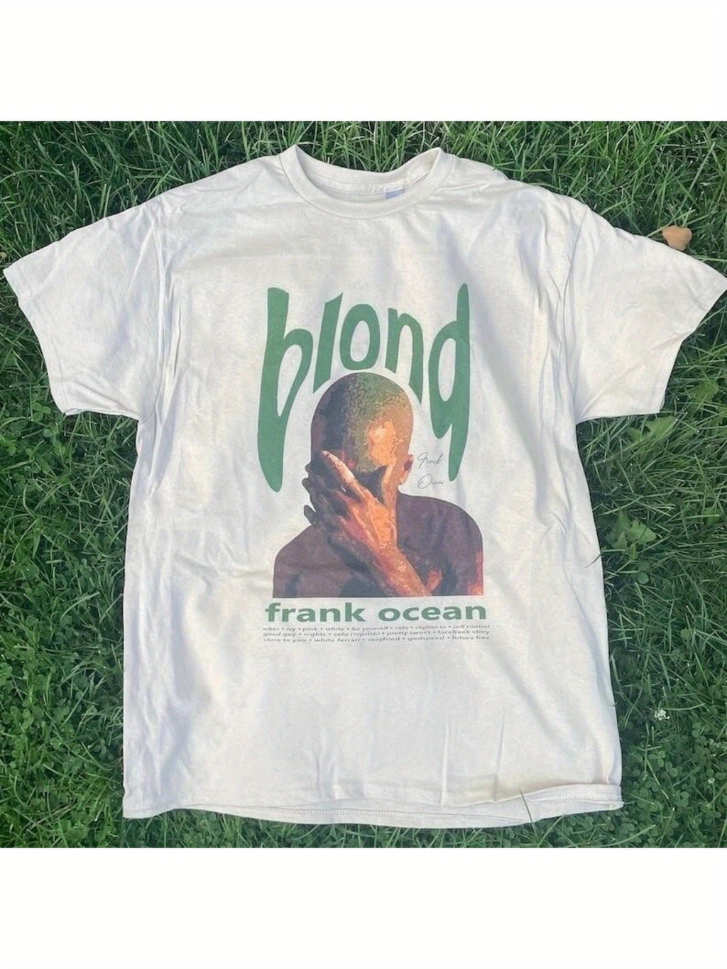 Men'S Frank Ocean Graphic T-Shirt - Bold "BLOND" Text & Silhouette Design,