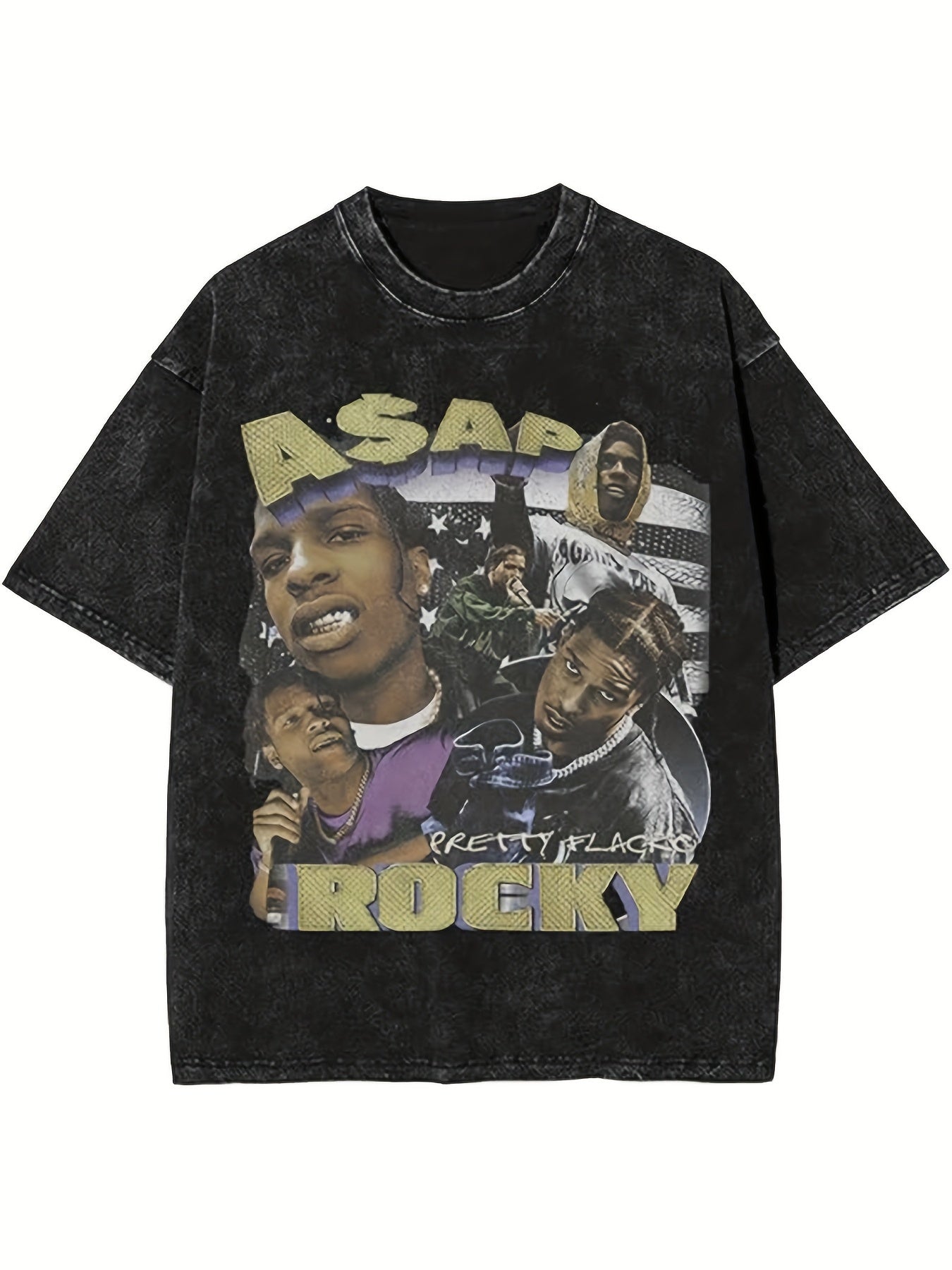 Men'S asap rocky Hip-Hop Graphic T-Shirt - Loose Fit,
